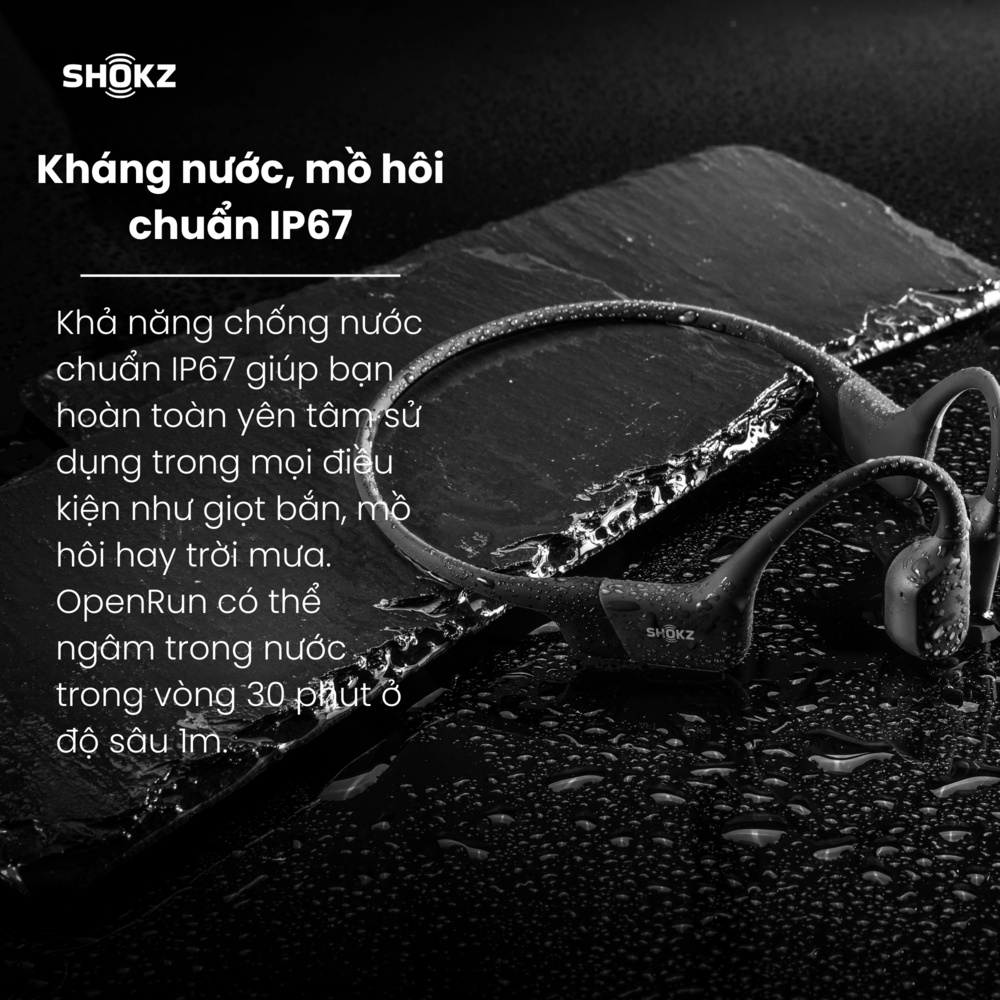 Tai Nghe Bluetooth Thể Thao Truyền Âm Thanh Qua Xương SHOKZ OPENRUN S803 Màu Đen - Bảo hành 2 năm