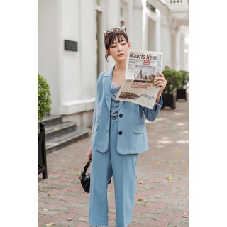 [Mã FATHANG5 giảm 10K đơn 50K] [HÀNG CÓ SẴN]Set vest nữ thiết kế Mosohali Bluee trẻ trung năng động (Ấo vest + Quần sớ)