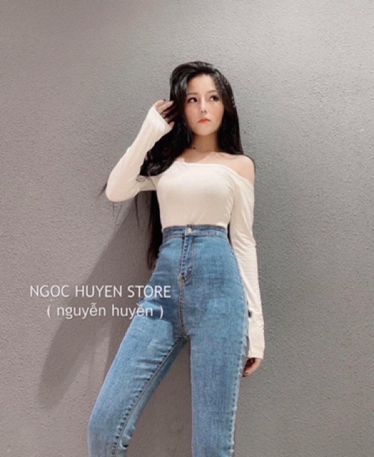 Quần jean skinny 1 nút ko túi co giãn mạnh