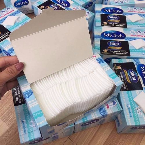 Bông tẩy trang cao cấp SILCOT cotton không xơ - an toàn cho da 82 miếng