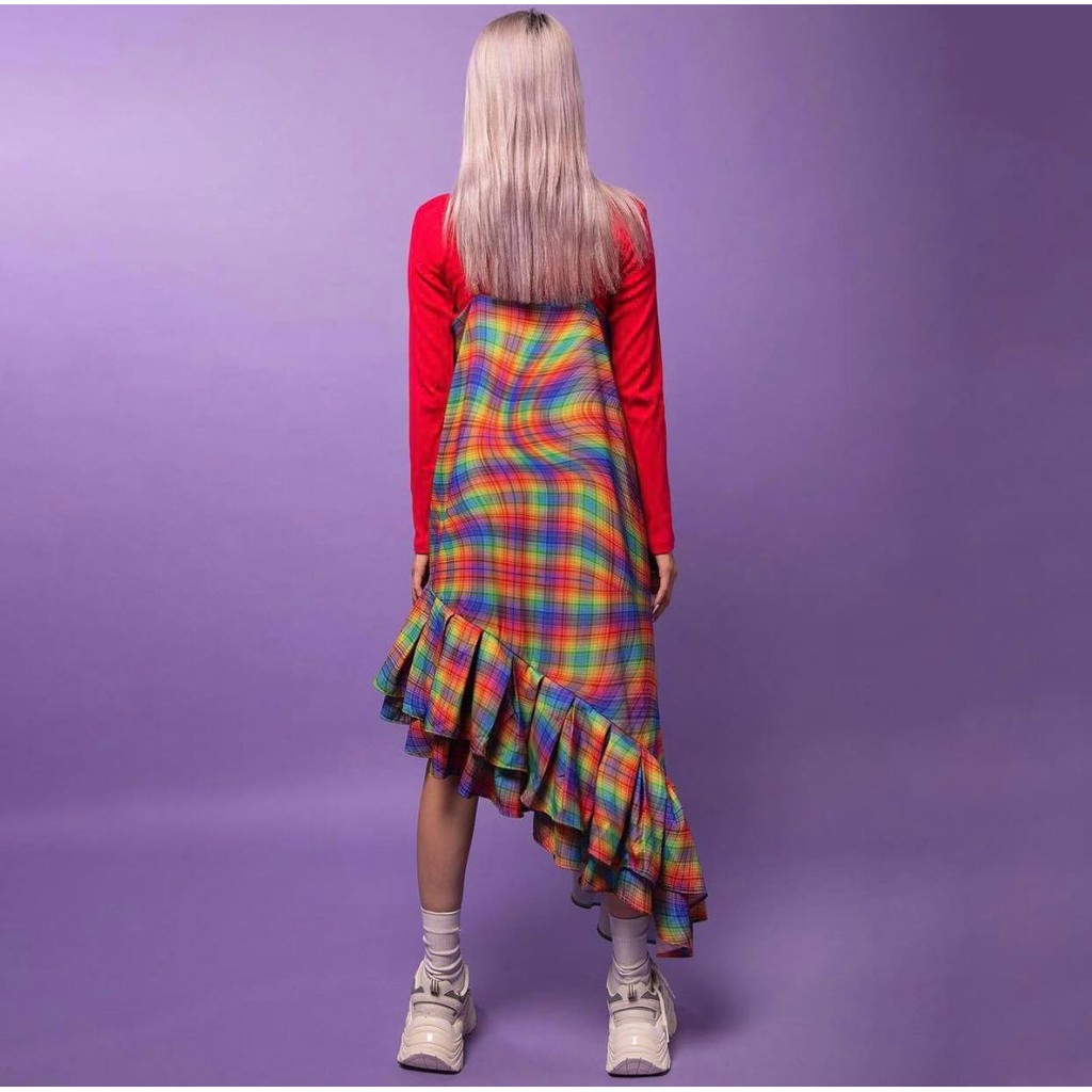 Đầm Hai Dây Maxi Chân Váy Xoè Cầu Vồng TARTAN - Tartan Dress/Rainbow/Designed Pattern--TIẾT KIỆM 79k khi mua cả SET | BigBuy360 - bigbuy360.vn