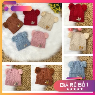 Nón len gấu cho bé từ 3-12 tháng