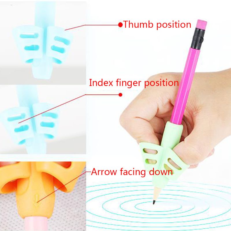 Bộ 12 Kẹp Bút Chì Bằng Silicone Thiết Kế Rỗng Thông Dụng Cho Trẻ Em