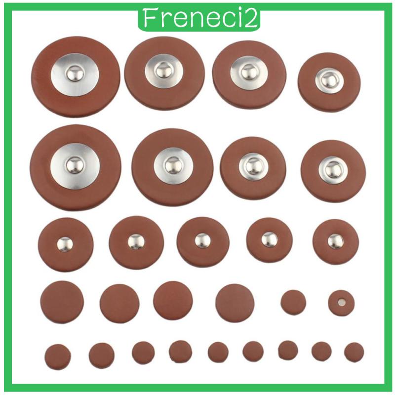 [FRENECI2] 28pcs Sax Leather Pads Replacement for Soprano Saxophone Accessory