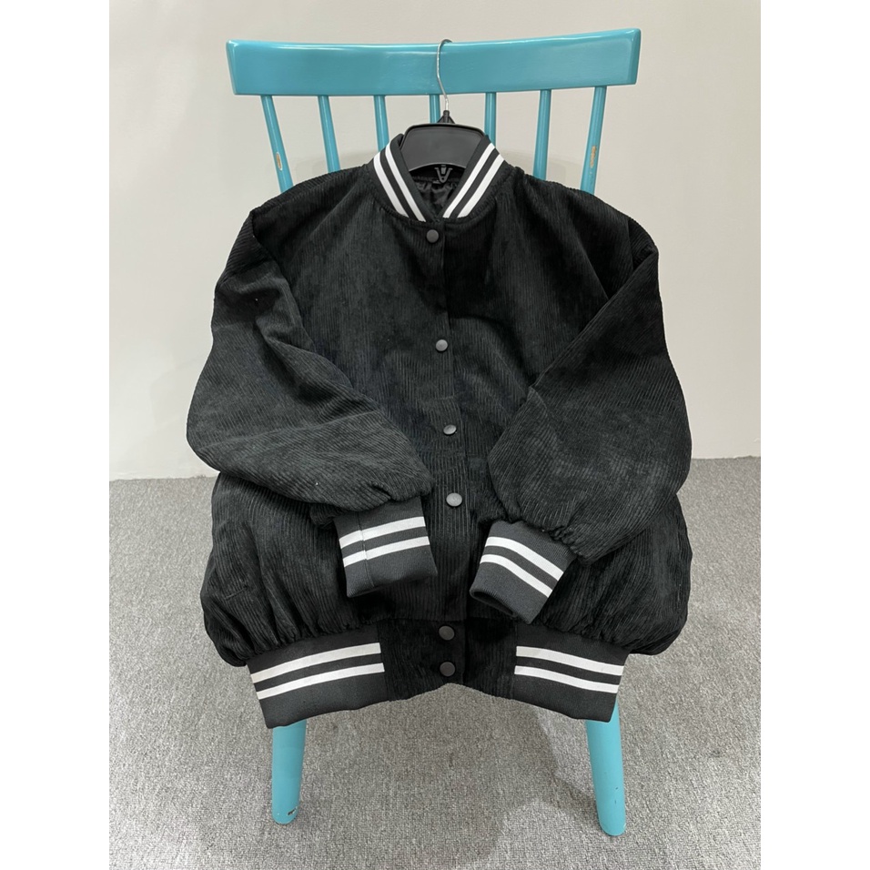 Áo Varsity Jacket áo bomber chất nhung tăm 2 lớp nam nữ khoác ngoài dày dặn cao cấp form rộng unisex - AQ STORE
