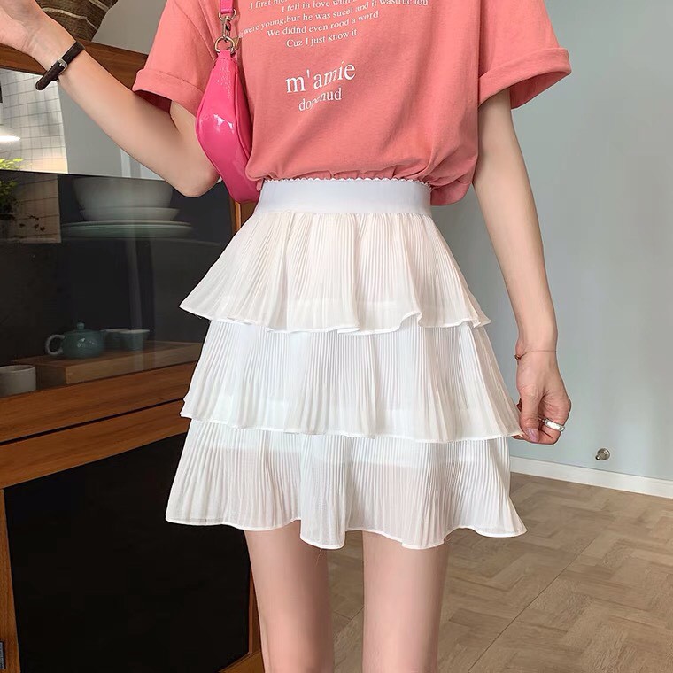 Chân Váy 3  Tầng Xếp Ly Dáng Ngắn Xòe Kèm Quần | BigBuy360 - bigbuy360.vn