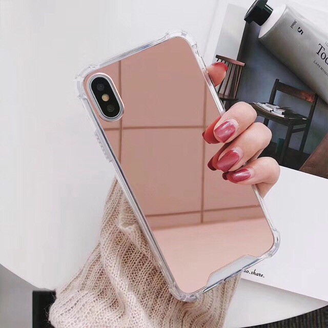 Ốp lưng Mirror Casing iPhone 8 Plus X XR Xs Max 10 6 6s 7 plus Shockproof Soft TPU Phone Protect Case Cover