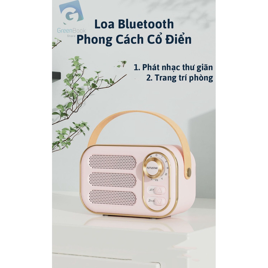 Loa Bluetooth Cổ Điển FUTUSTAR | Loa Máy Tính, Loa Di Động Classic, Để Bàn Trang Trí Phòng, Quán Cafe FUTU