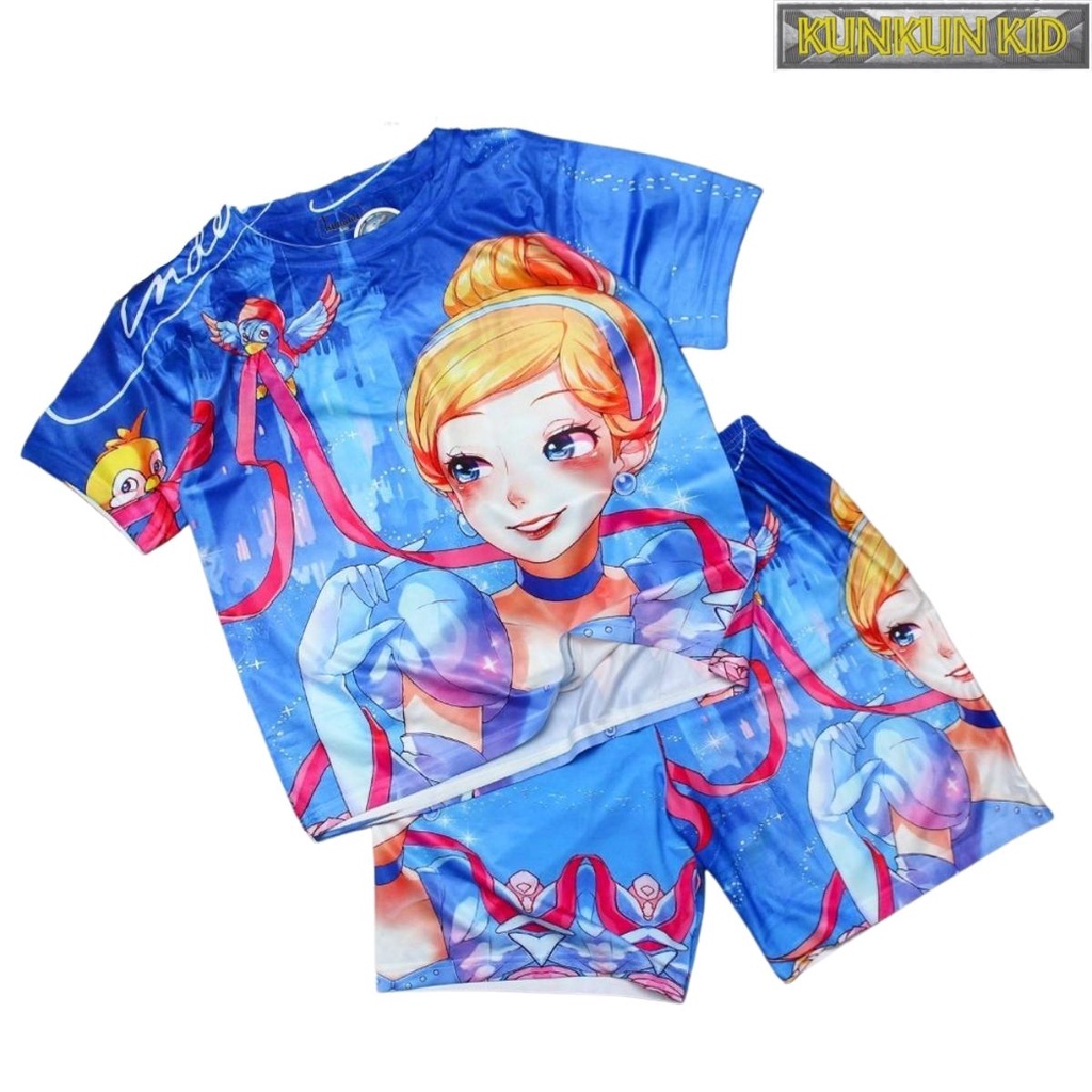 Set quần áo bé gái Thun lạnh hình công chúa  Kunkun Kid TP681 - Đồ bộ trẻ em size đại 10kg-40kg