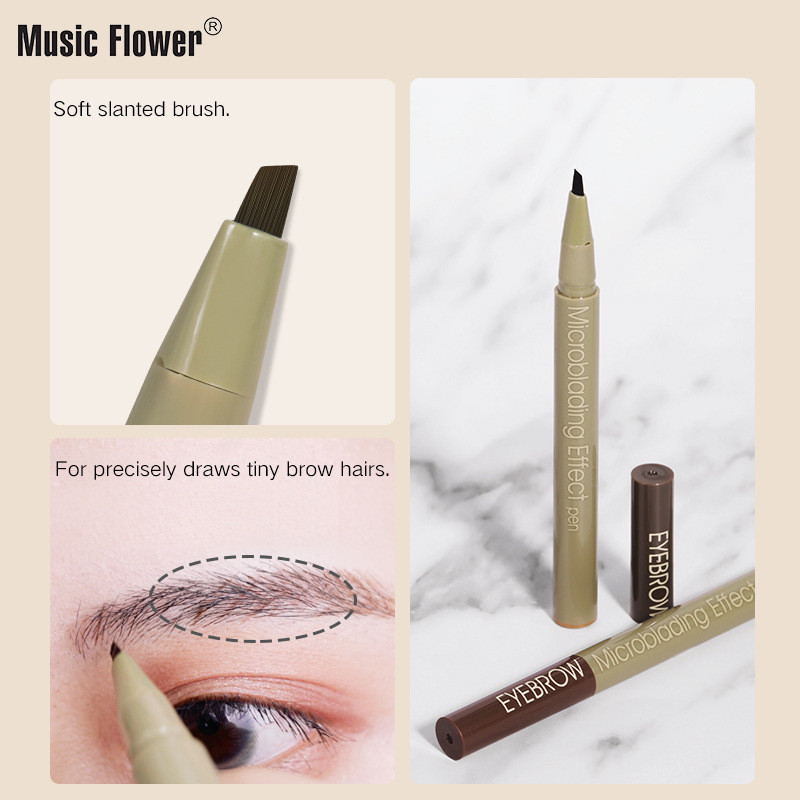 Music Flower (hàng Mới Về) Bút Kẻ Lông Mày Dạng Lỏng Chống Thấm Nước Tiện Dụng