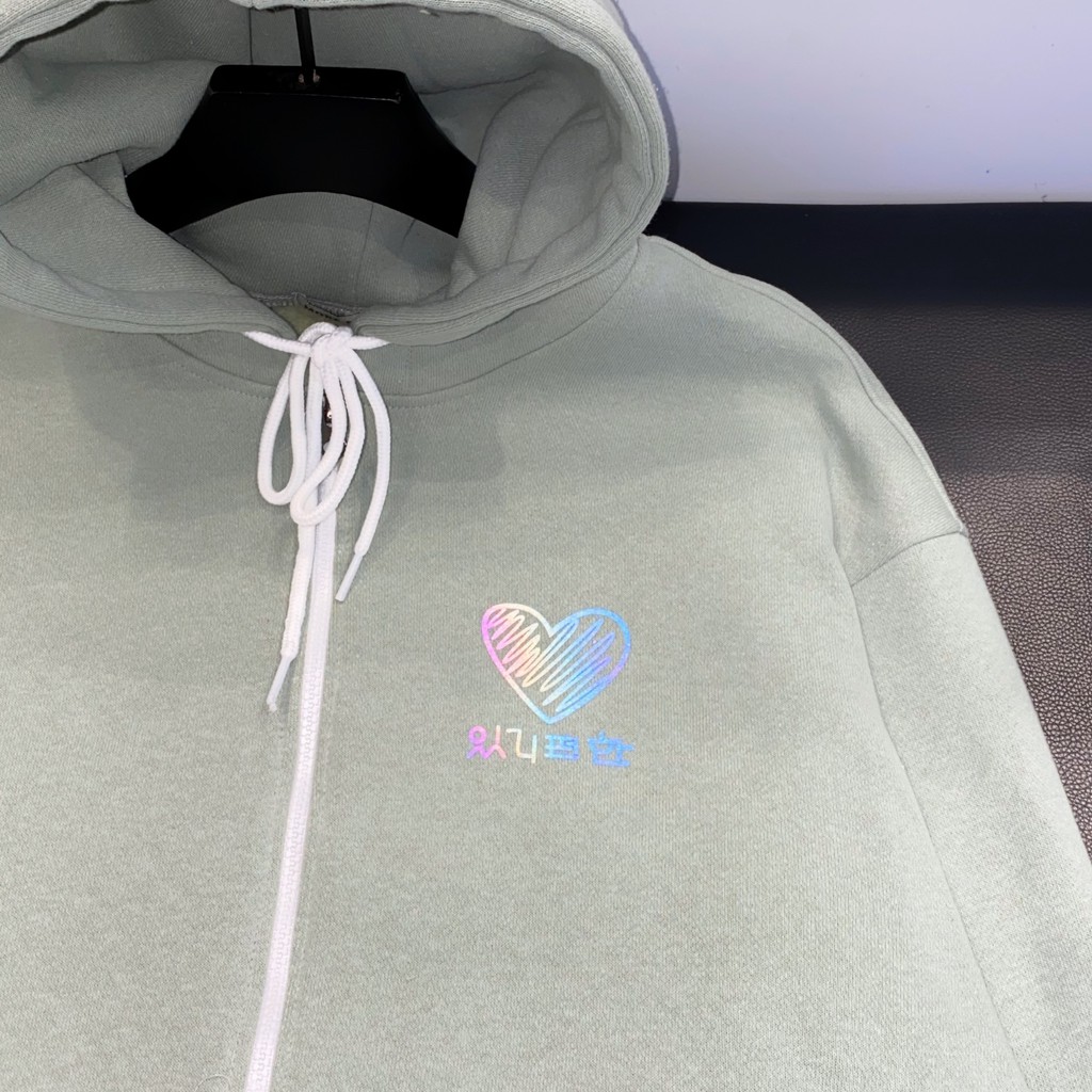 Áo khoác hoodie nỉ dây kéo form rộng HEART Ulzzang (ẢNH THẬT)