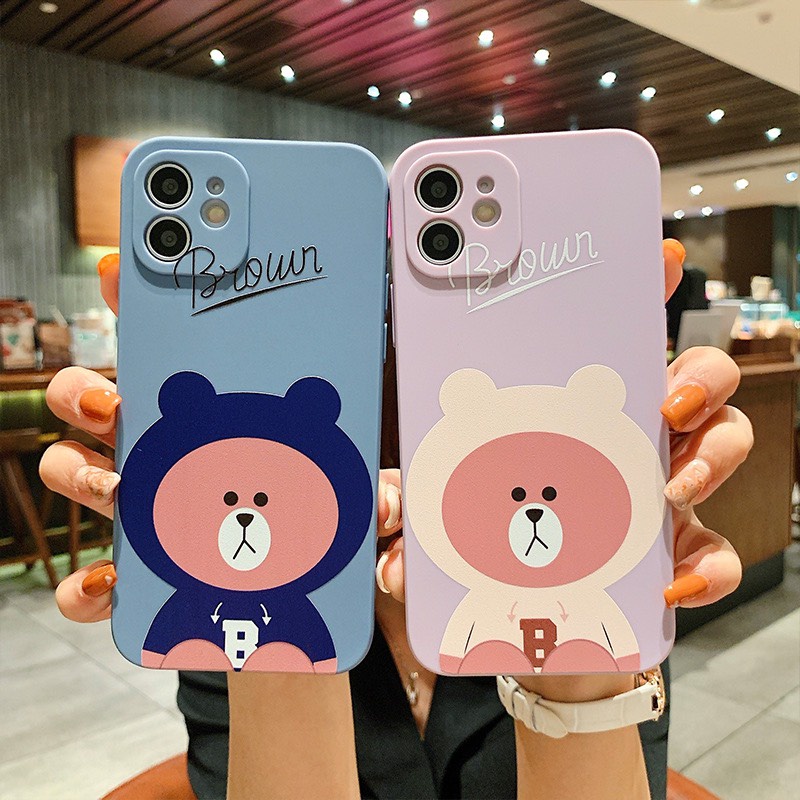 Ốp iPhone couple gấu Brown 7plus/8plus/x/xs/xs max/11/11pro max/12/12pro max