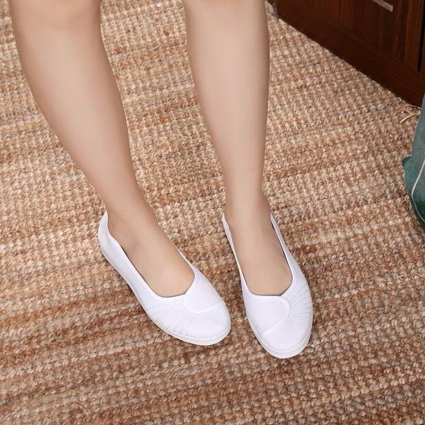 Giày y tá nữ mềm dưới phẳng phẳng 2019 giày đẹp mới giày nhỏ màu trắng cũ giày vải Bắc Kinh làm việc giày nữ