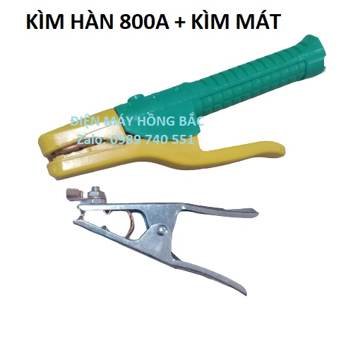 Kìm hàn que 800A loại tốt má đồng và kìm kẹp mát máy hàn