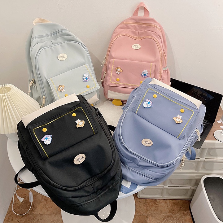 Balo nữ sinh vải mềm chống thấm nước hàng cao cấp siêu đẹp size 44cm -TẶNG KÈM GHIM GHIM CÀI SIÊU XINH BALO-560