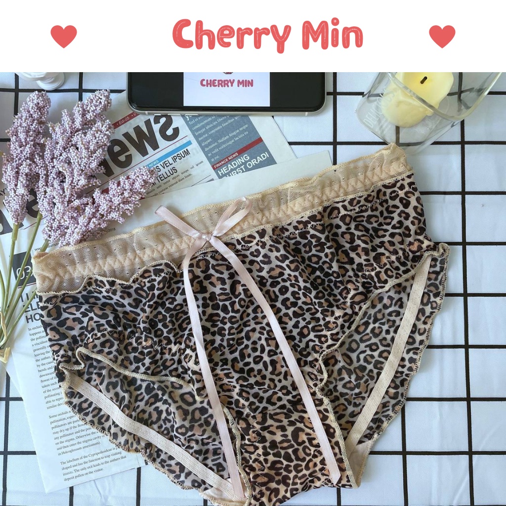 [Video Thật] Quần Lót Nữ Ren Lưới họa tiết da báo cực Sexy siêu mềm mại và thoáng mát cao cấp CHERRY MIN