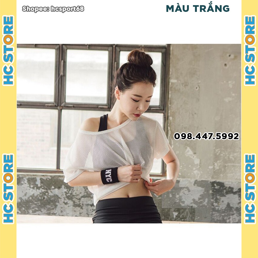Áo Lưới Tập Gym Yoga Nữ, Vải Lưới Thoáng Mát, Hàng Quảng Châu Chất Lượng - HcSport68