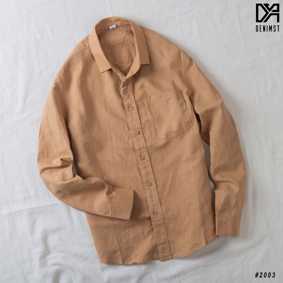 Áo sơ mi nam cổ bẻ dài tay DENIMST vải đũi thoáng mát,mềm mại, form regular fit 2003 | BigBuy360 - bigbuy360.vn