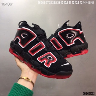 Giày nam nữ Nike Air More Uptempo 96 black red