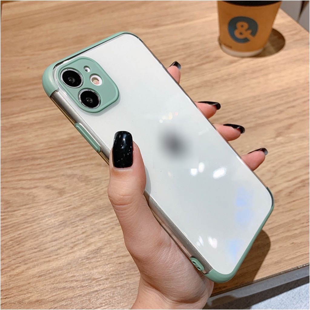 Ốp Onion lưng trong viền màu bảo vệ camera màu pastel dẻo mịn dành cho iPhone 11 Pro Max 7 8 Plus X XsMax XR