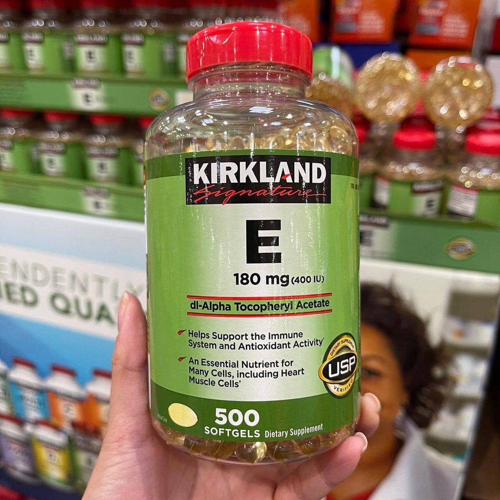 Viên Uống Vitamin E 400 IU 180MG Kirkland Signature 500 Viên - VITAMIN E MỸ