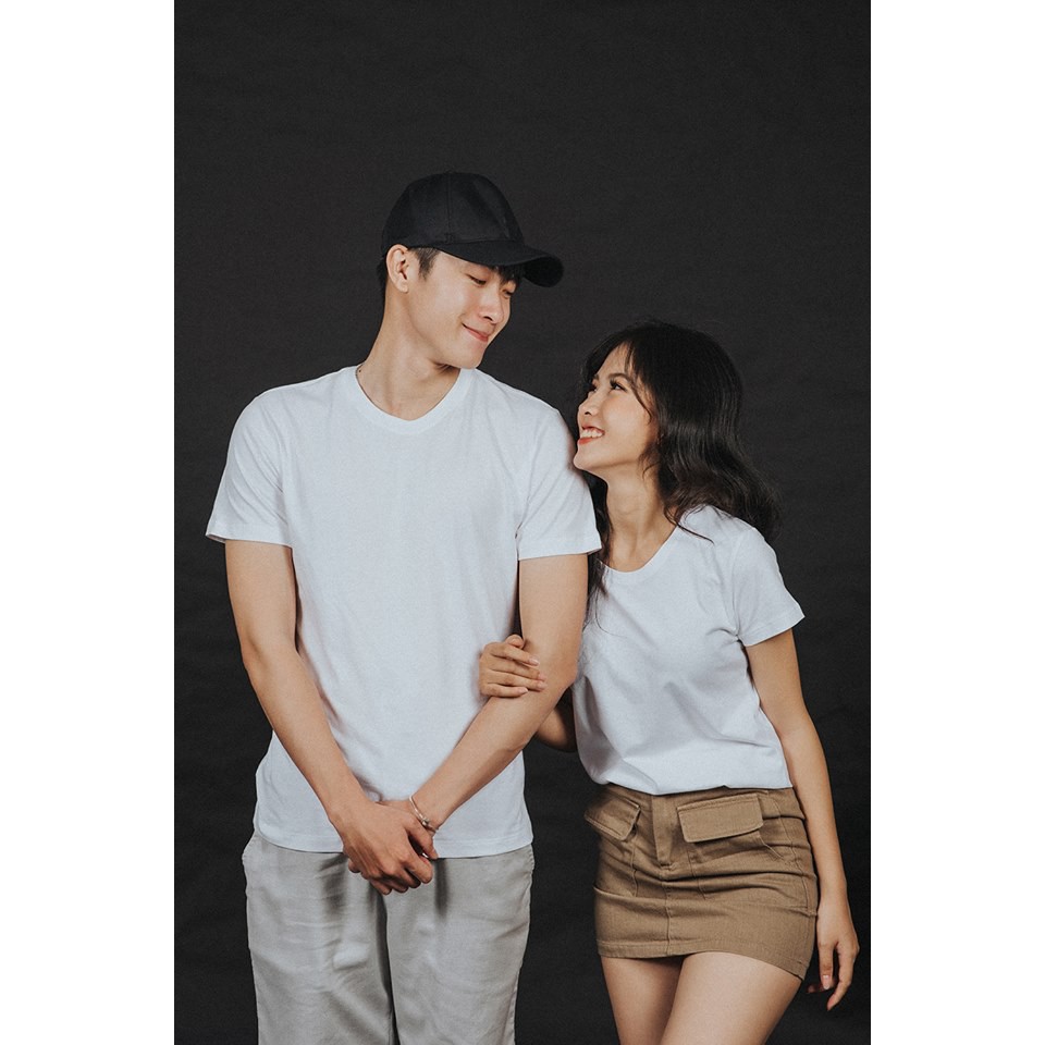 Áo thun trơn NỮ 100% Cotton thoáng mát FORM CÓ EO - TRẮNG
