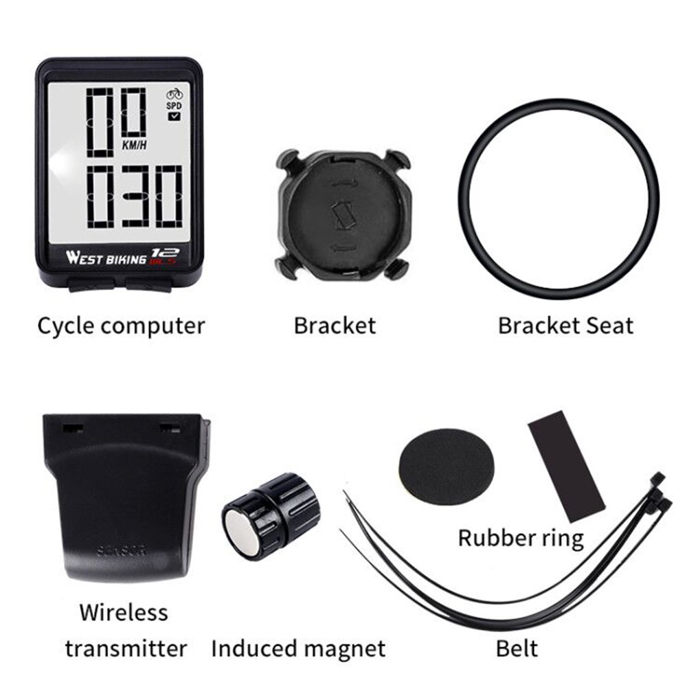 Đồng hồ điện tử đo tốc độ không dây tiện dụng cho xe đạp