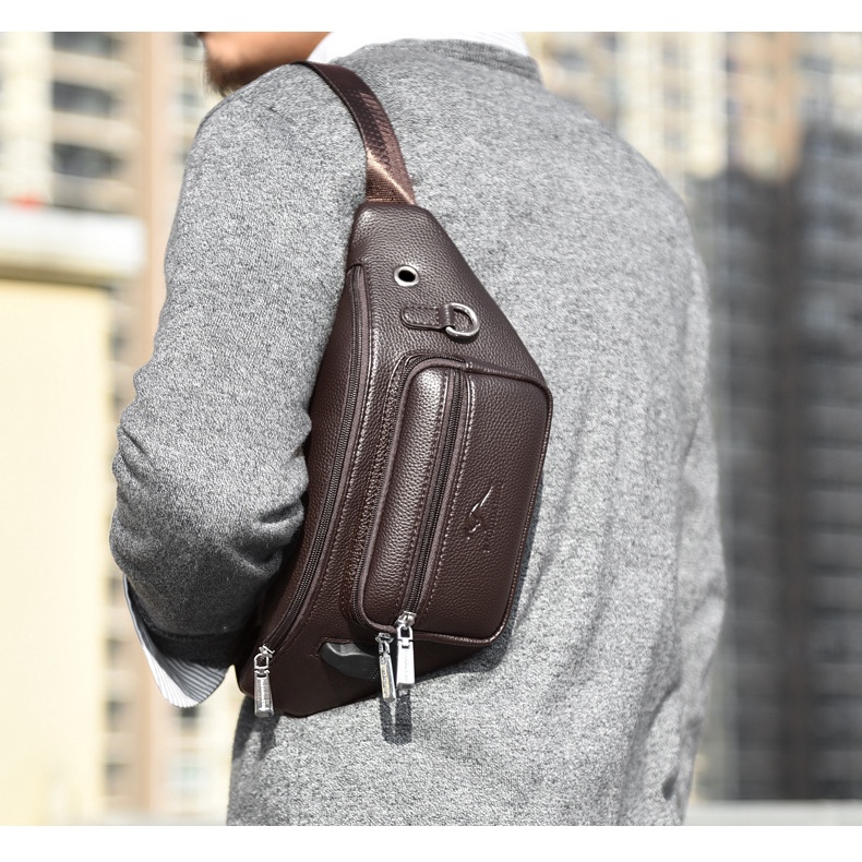 Túi Đeo Chéo Nam Đeo Hông Bụng 2003 Cao Cấp Da Pu Bền Đẹp Sức Chứa Lớn Đựng Điện Thoại Ví Tiền Tiện Lợi Du Lịch Thể Thao