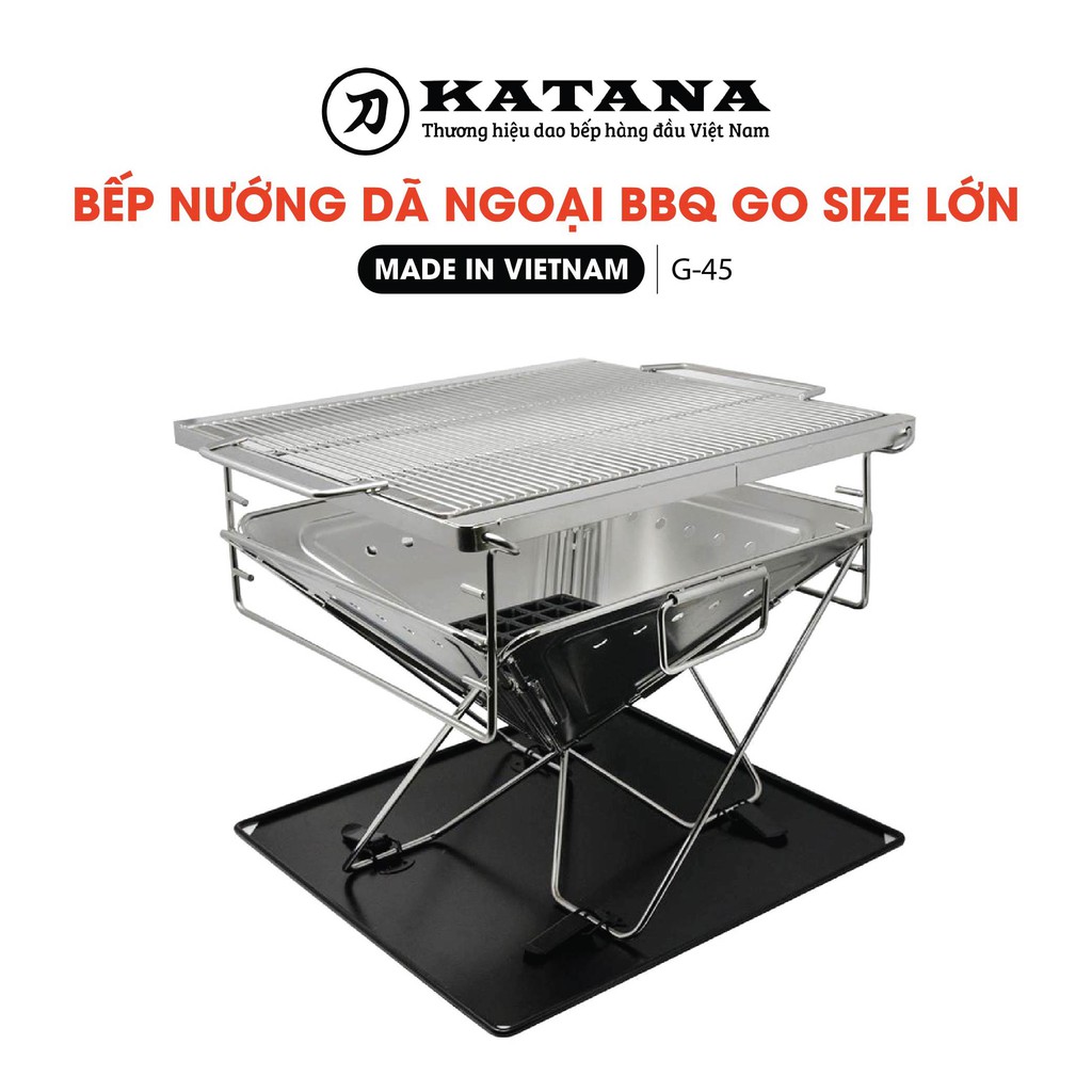 Bếp nướng BBQ Go phong cách Nhật xếp gọn - cỡ lớn (45x45cm) - bếp nướng than hoa cao cấp BBQGO01