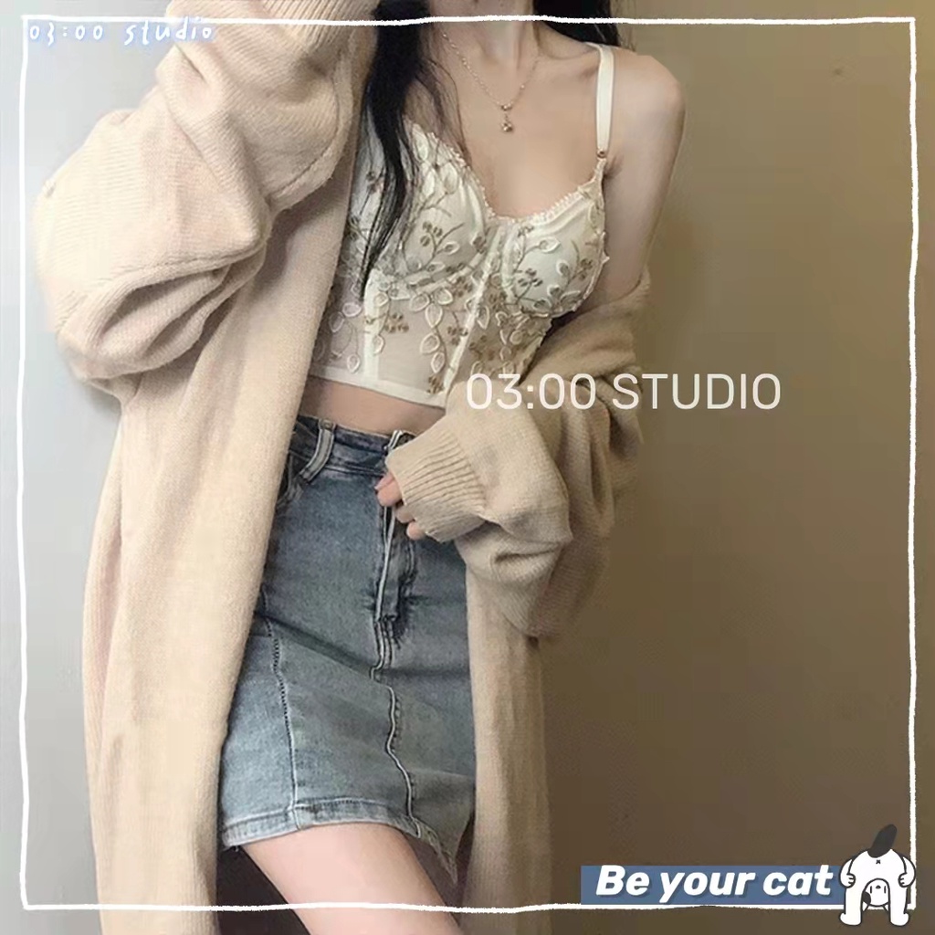 （Giao hàng bảo mật）💞Áo Bra sexy💞2 dây bralette có gọng hàng cúc ren mềm xuyên thấu--A02