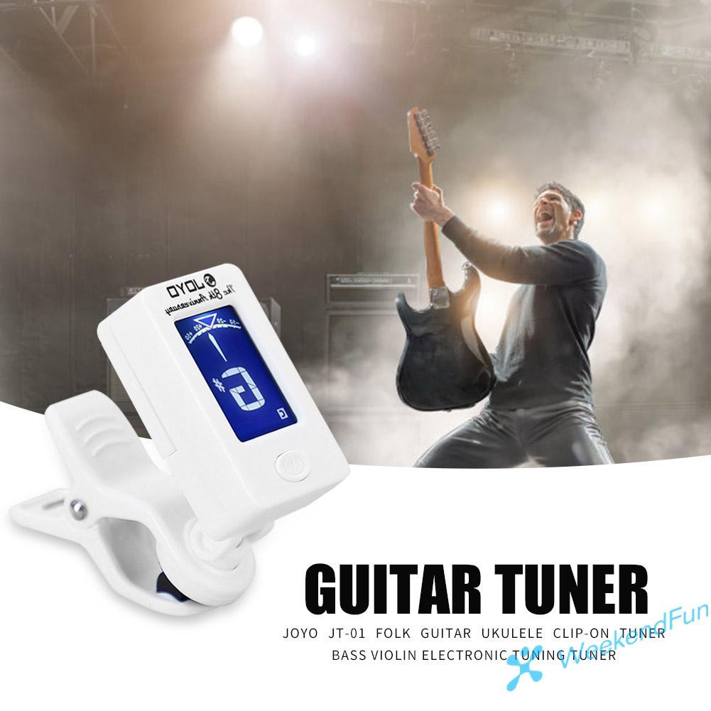 【COD】JOYO JT-01 Folk Guitar Ukulele Clip-on Tuner Violin Electronic Tuning Tuner