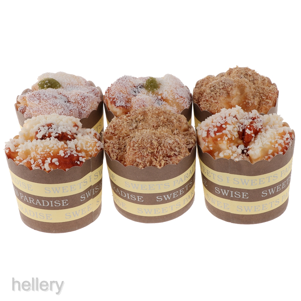 Set 6 mô hình bánh ngọt giả sống động dùng để trưng bày trong nhà