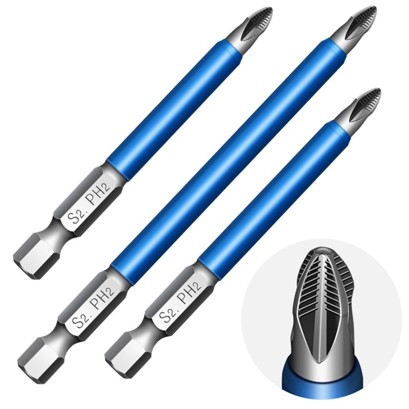 Bộ Mũi Khoan Tua Vít Phillips Đầu Lục Giác 1 4 Inch PH2 Phillips Hít Nam Châm Chống Trượt