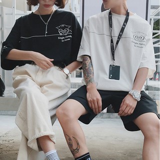 [Video thật] Áo thun tay lỡ cotton mèo single [ áo thun tay lỡ unisex nam nữ đều mặc được]