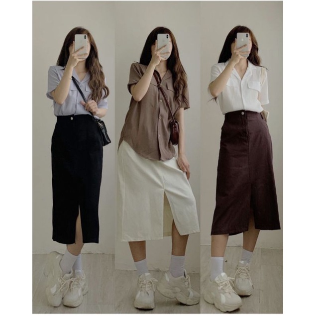 Áo sơ mi cổ vest cộc tay nữ - áo sơ mi công sở chất vải gân hàng quảng châu-2630