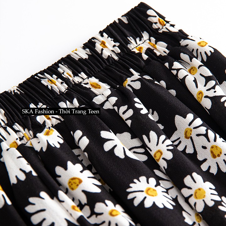 Chân Váy Vintage Hoa Cúc Ulzzang Dáng Dài, Chân Váy Xòe Midi Hoa Cúc Bigsize - SKA | BigBuy360 - bigbuy360.vn