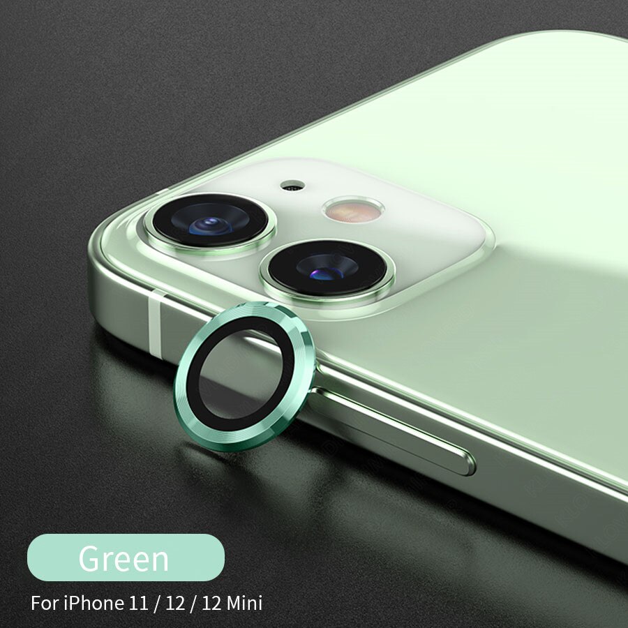 BSG2152 | Camera 3d + Vòng Kim Loại Cho iPhone 11 / 11 Pro / 11 Pro Max / 12 Mini / 12 Pro / 12Pro Max / 12 1 Kính Cường Lực（3PCS）