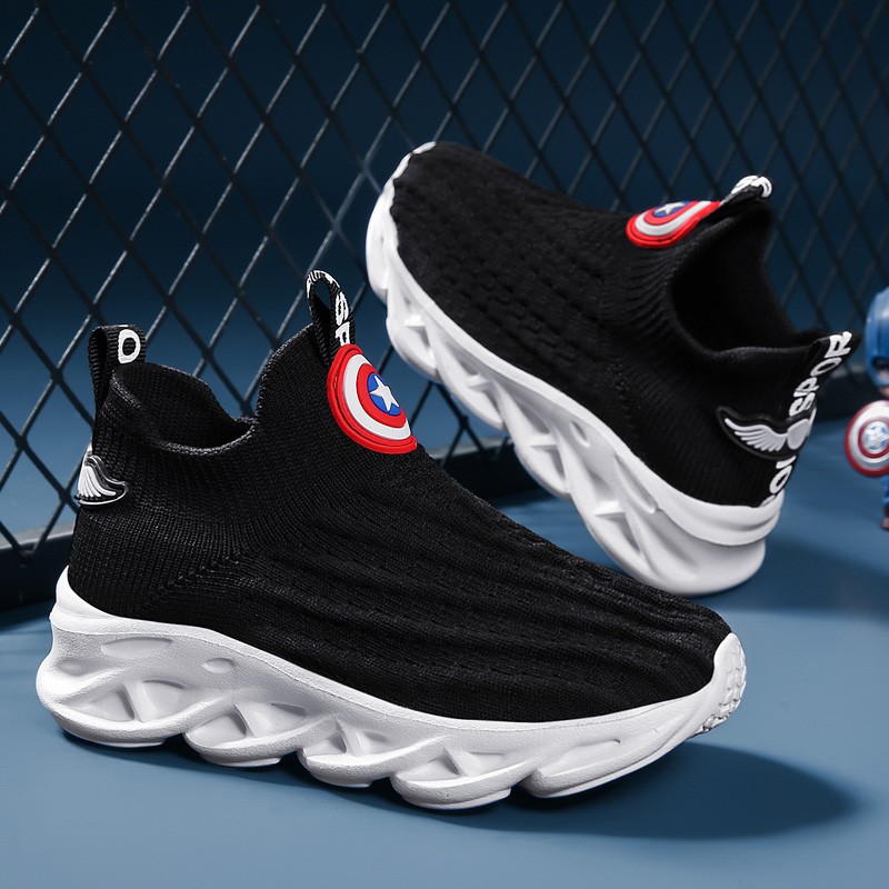 Ready Stock Giày Thể Thao Màu Trắng Sữa Size 26-39 Cho Bé Trai 5-14 Tuổi Size 26-39