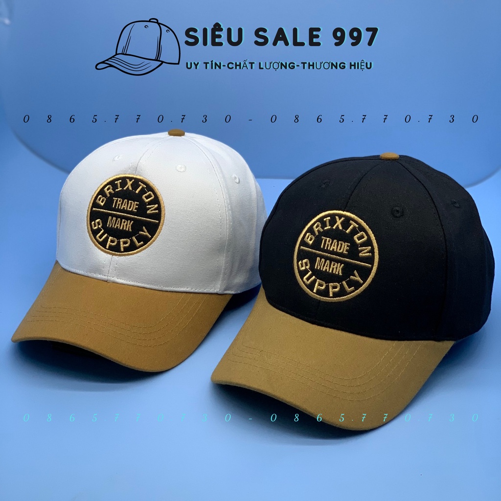 NÓN LƯỠI TRAI KẾT THÊU ĐEN NÂU LOGO SIÊU ĐẸP, MŨ LƯỠI TRAI HỌA THỜI TRANG NAM NỮ UNISEX