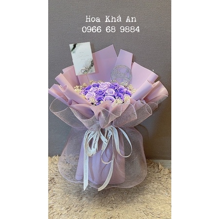 Bó hoa Sáp 35bông viền babi khô cao cấp. ship hoả tốc HN