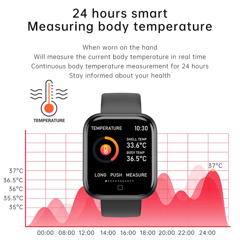 pro Smart watch 2020 Heart Rate Blood Pressure Oxygen Temperature women men smartwatch Real time weather Fitness Tracker