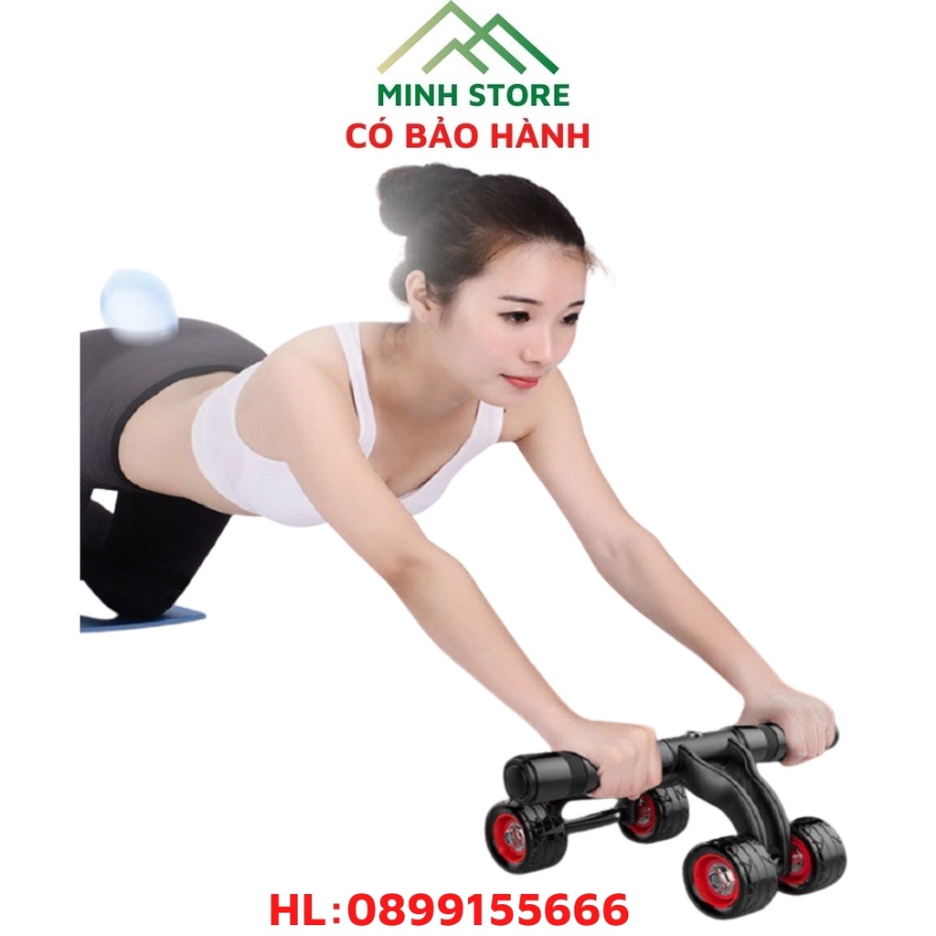 Con Lăn Tập Bụng 4 Bánh , Tập Cơ Bụng Hiệu Quả, Dụng Cụ Tập Gym Tại Nhà.