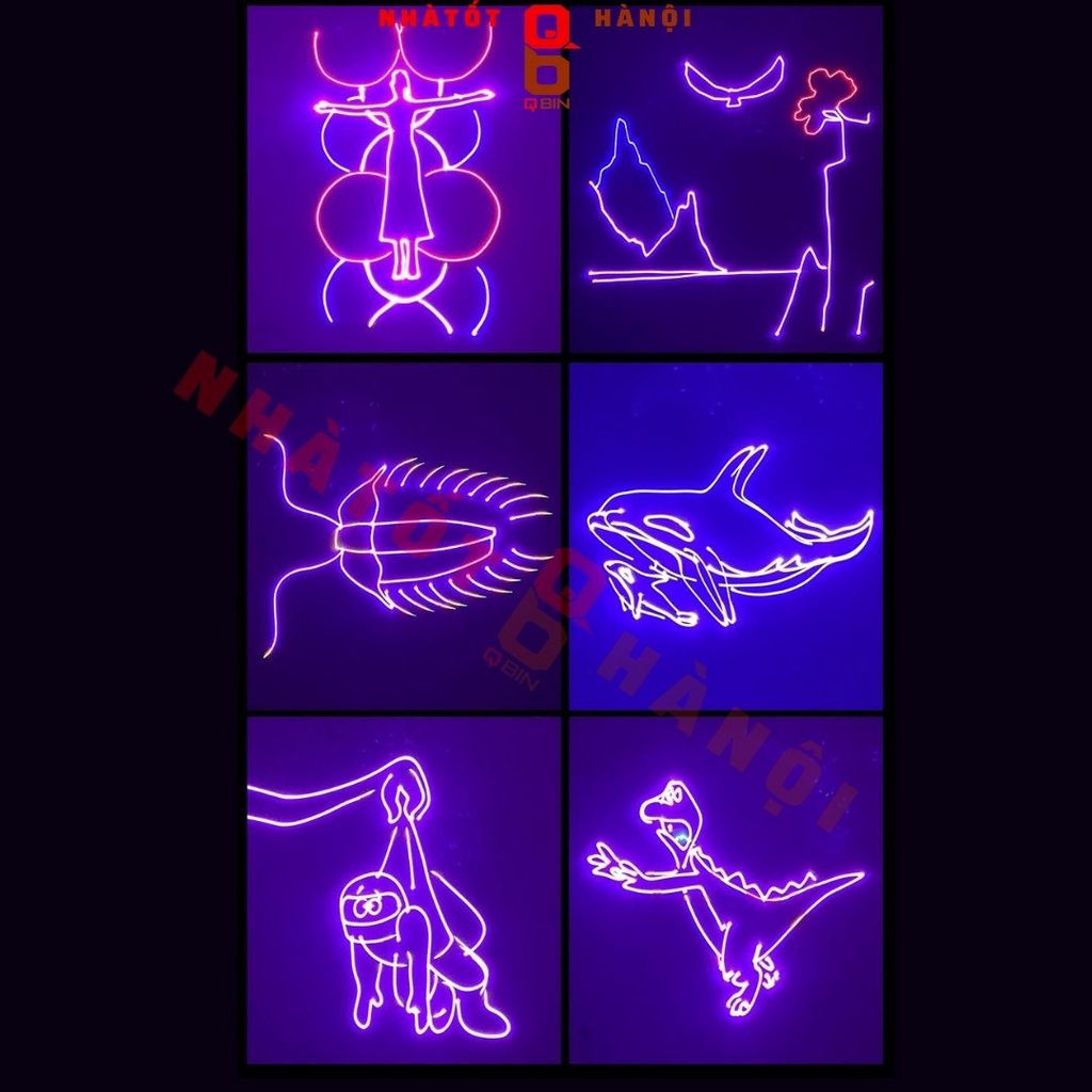 Đèn phòng bay laser V1 vip tự động chiếu các loại hình có thẻ nhớ và có thể thay thế thêm các hiệu ứng khác nhau