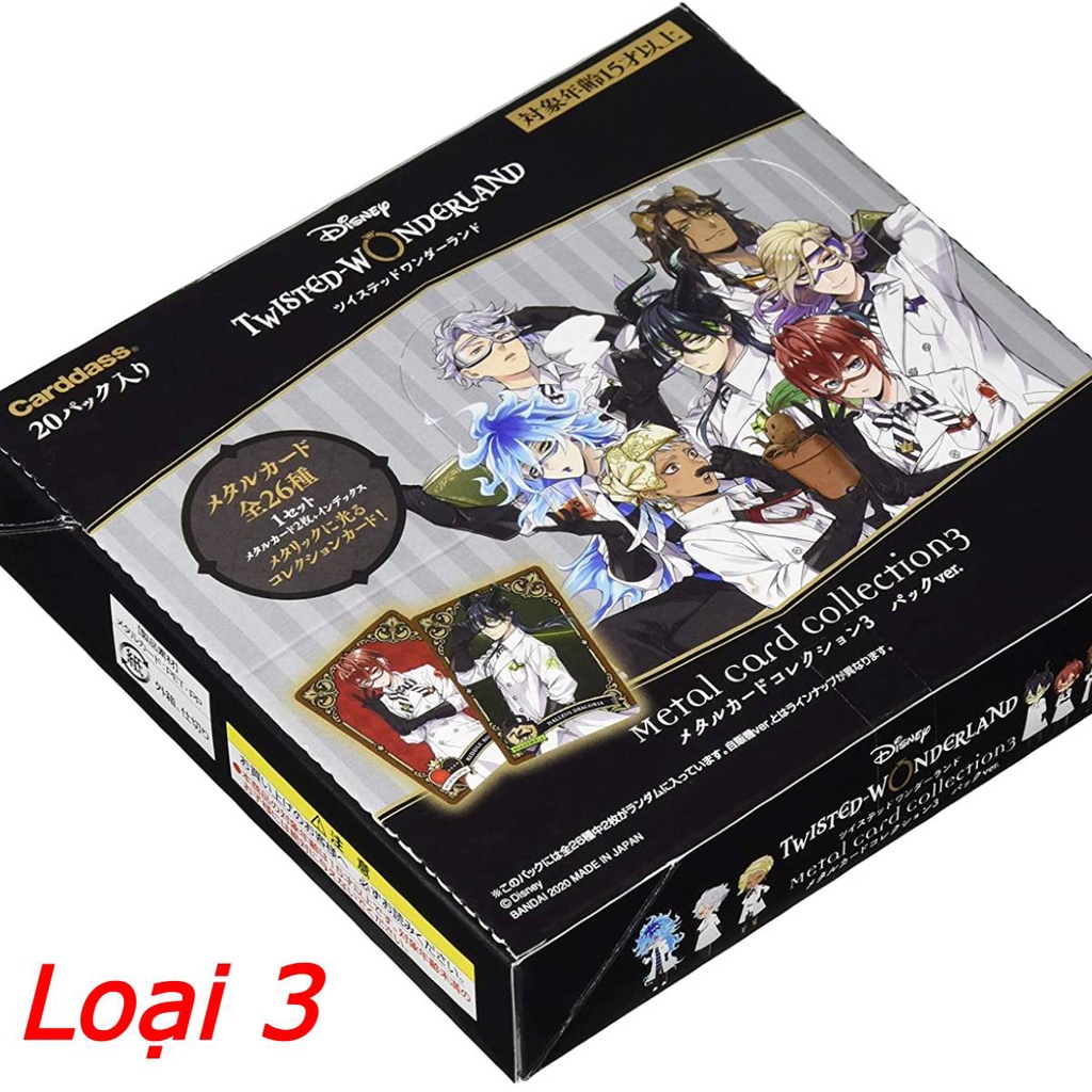 Thẻ bài Metal Card Disney : Twisted-Wonderland bóc ngẫu nhiên chính hãng