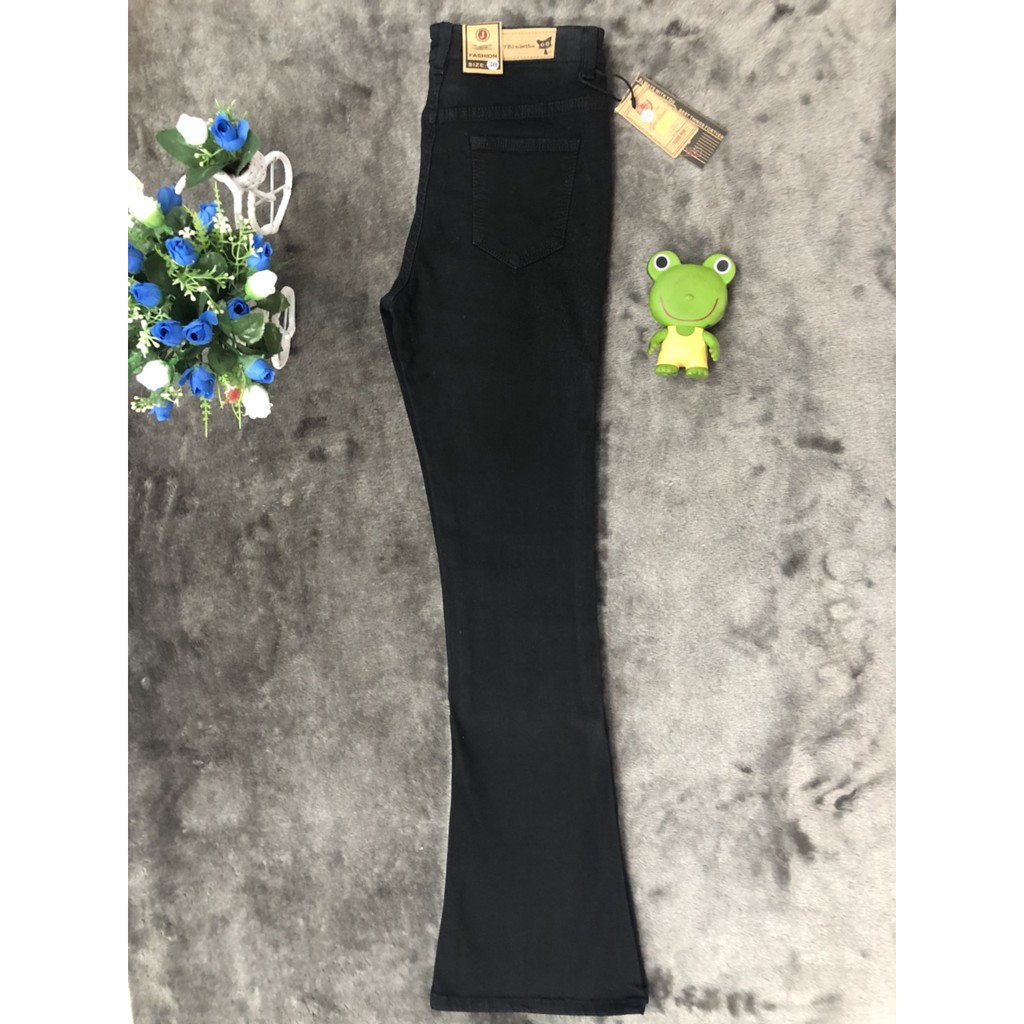 Quần Jean Nữ Lưng Cao 💕FREESHIP💕 Quần jean đen lưng cao 1 nút ống loe QD230 | BigBuy360 - bigbuy360.vn