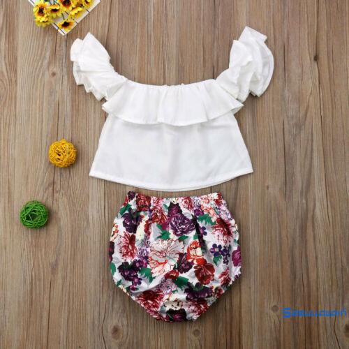 Bộ Áo Crop Top + Quần Short Mùa Hè Cho Bé Gái