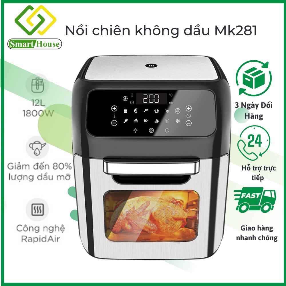 Nồi Chiên Không Dầu Mishio MK281 12 Lít - Smart House