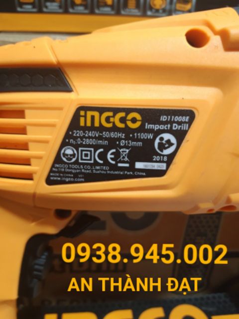 MÁY KHOAN ĐỘNG LỰC 1100W INGCO
MODEL:ID11008E