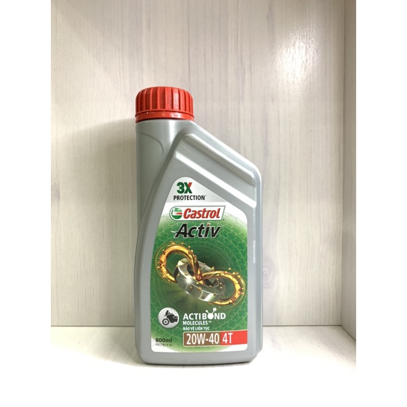 Nhớt XE SỐ Castrol Activ 4T, SAE 20W40, API SL, JASO MA2