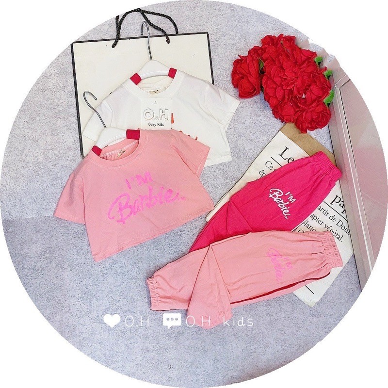 Bộ cotton bé gái từ 18-33kg❤️Phong cách hip hop-M0028